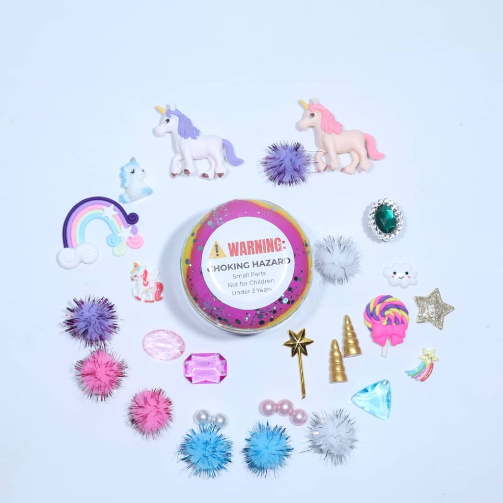 Unicorn Theme On The Go Sensory Playdough Tub