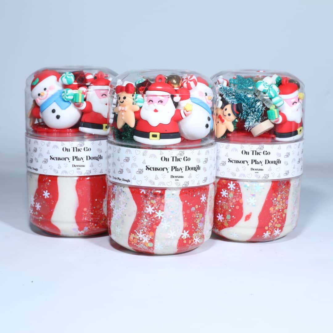 Christmas Theme  On The Go Sensory Playdough Tub