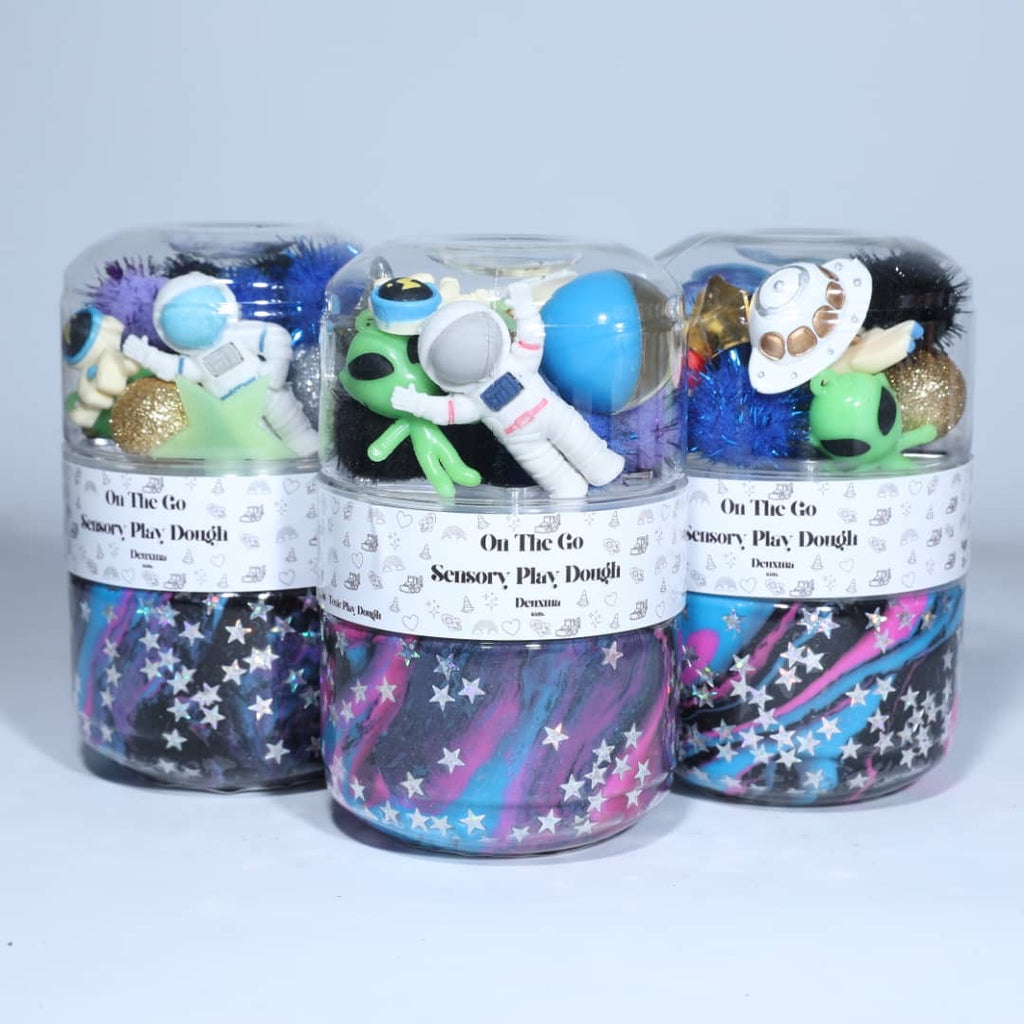 Space Theme On The Go Sensory Playdough Tub