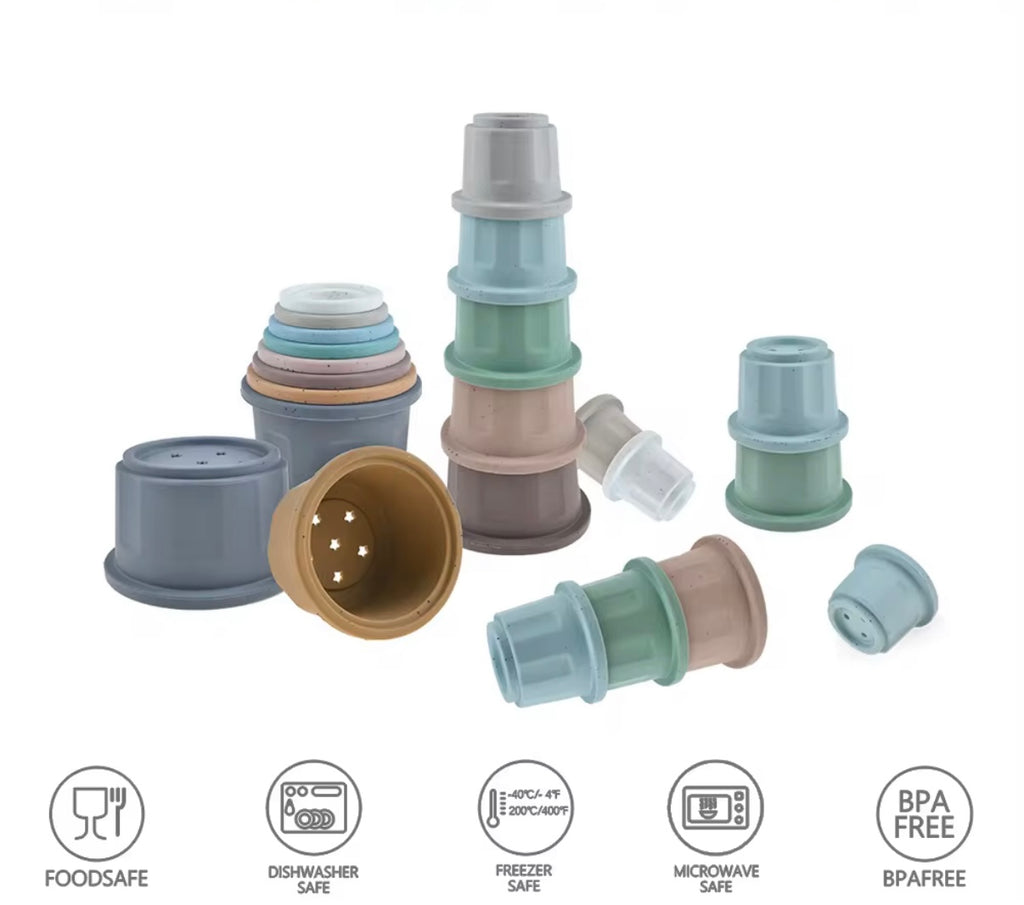 Soft Silicon Stacking cups