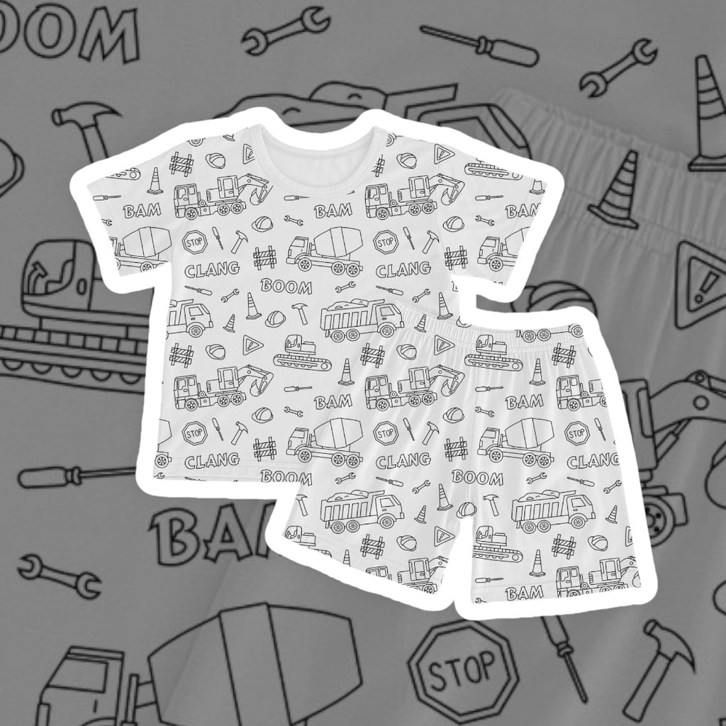 Colour Me In Construction Shorts and Tshirt