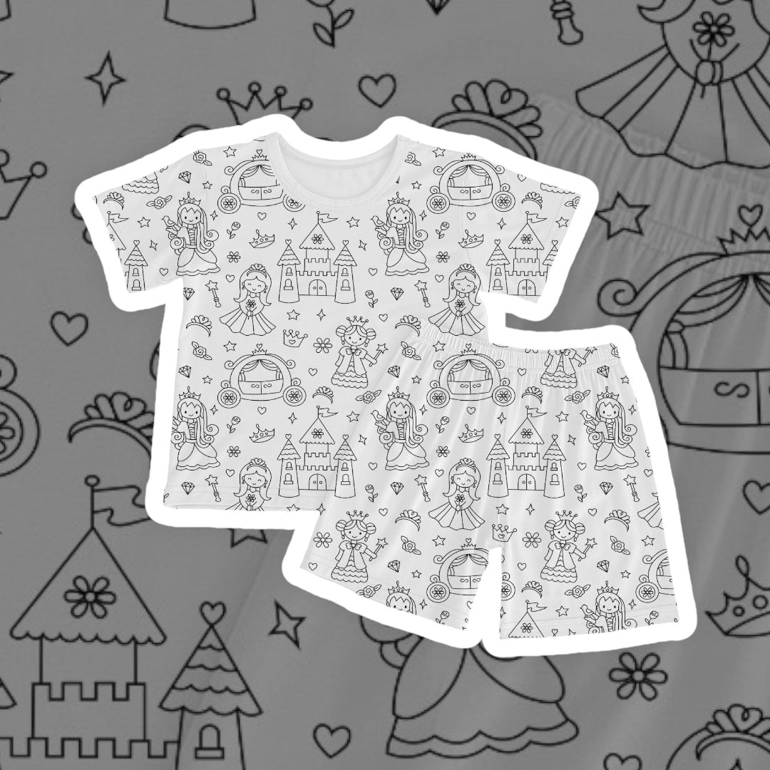 Colour Me In Princess Shorts and Tshirt