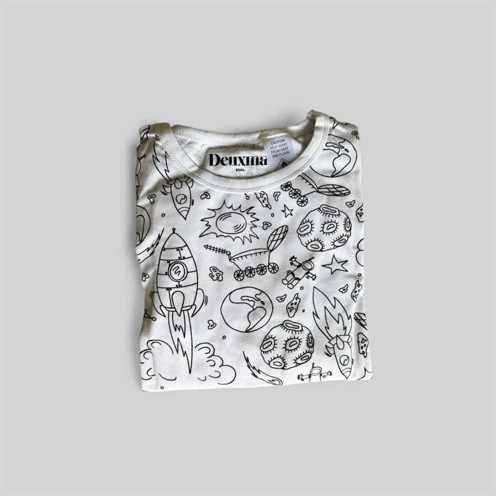 Colour Me In Out in Space Shorts and Tshirt