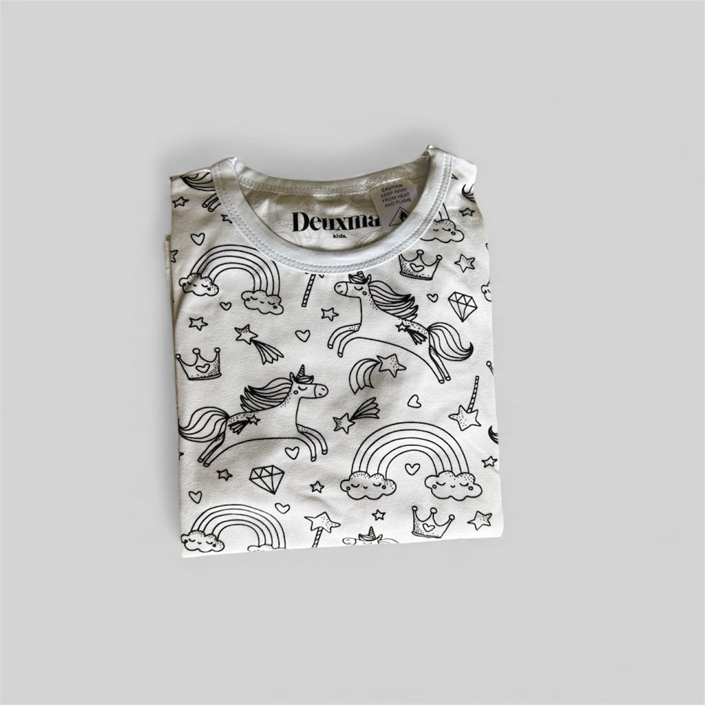 Colour Me In Unicorn Shorts and T-shirt