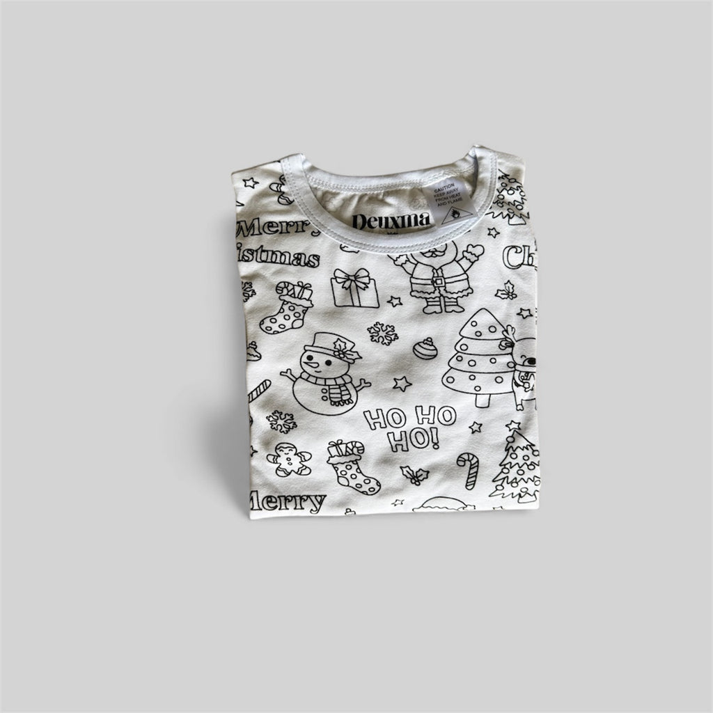 Colour Me In Christmas Fun Shorts and Tshirt  Ho Ho Merry Christmas