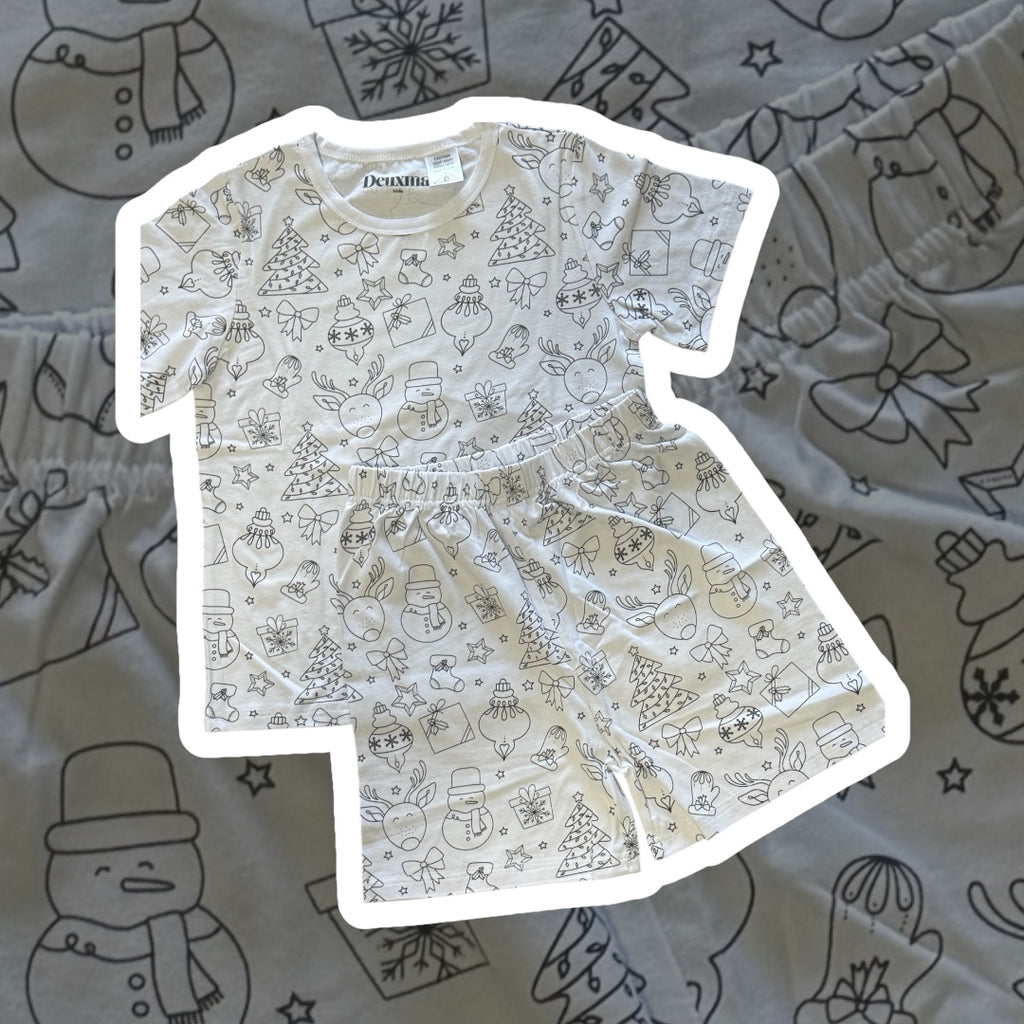 Colour Me In Christmas Fun Shorts and Tshirt  Just Christmas Images