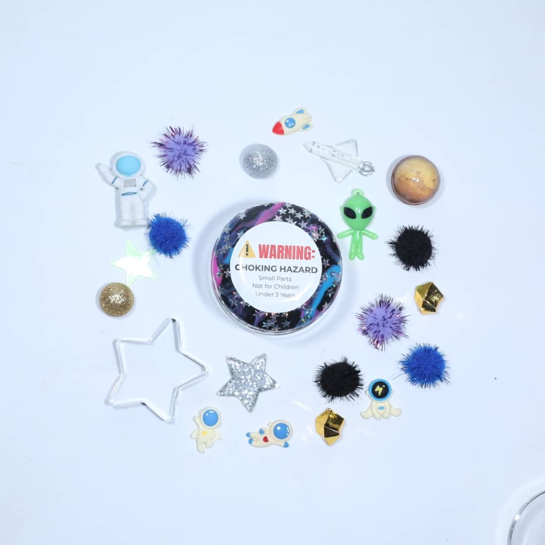 Space Theme On The Go Sensory Playdough Tub
