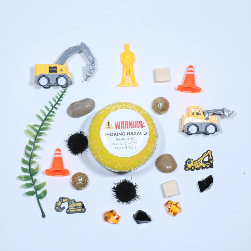 Construction Theme On The Go Sensory Playdough Tub