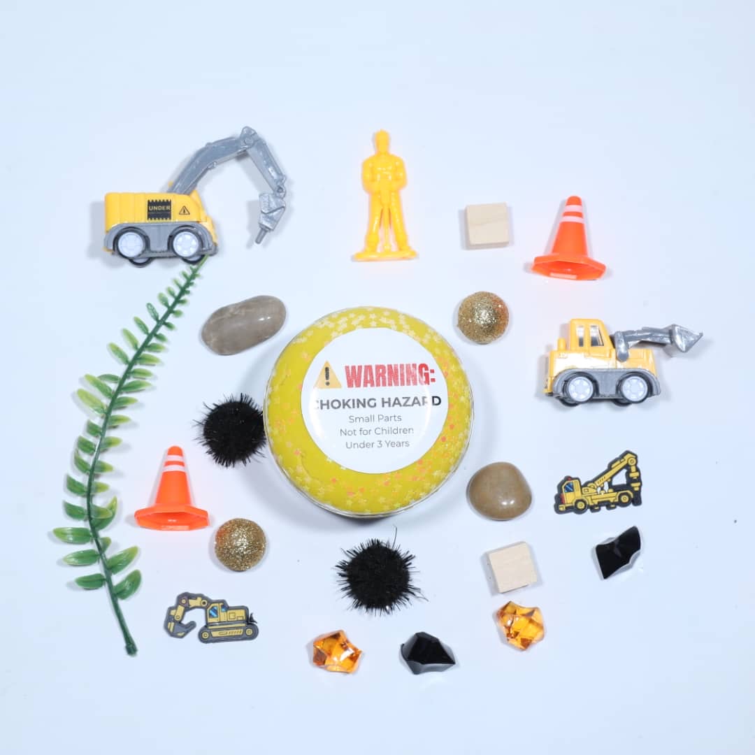 Construction Theme On The Go Sensory Playdough Tub