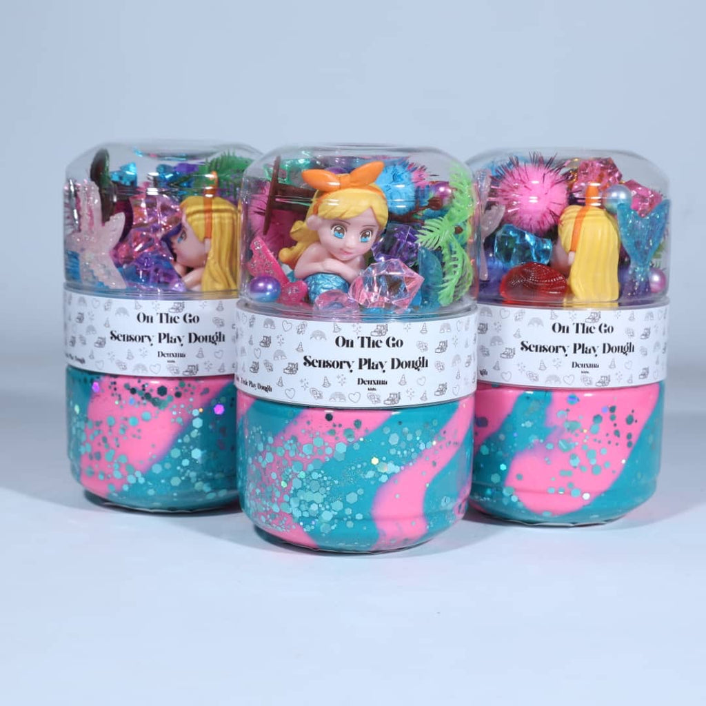 Mermaid Theme On The Go Sensory Playdough Tub